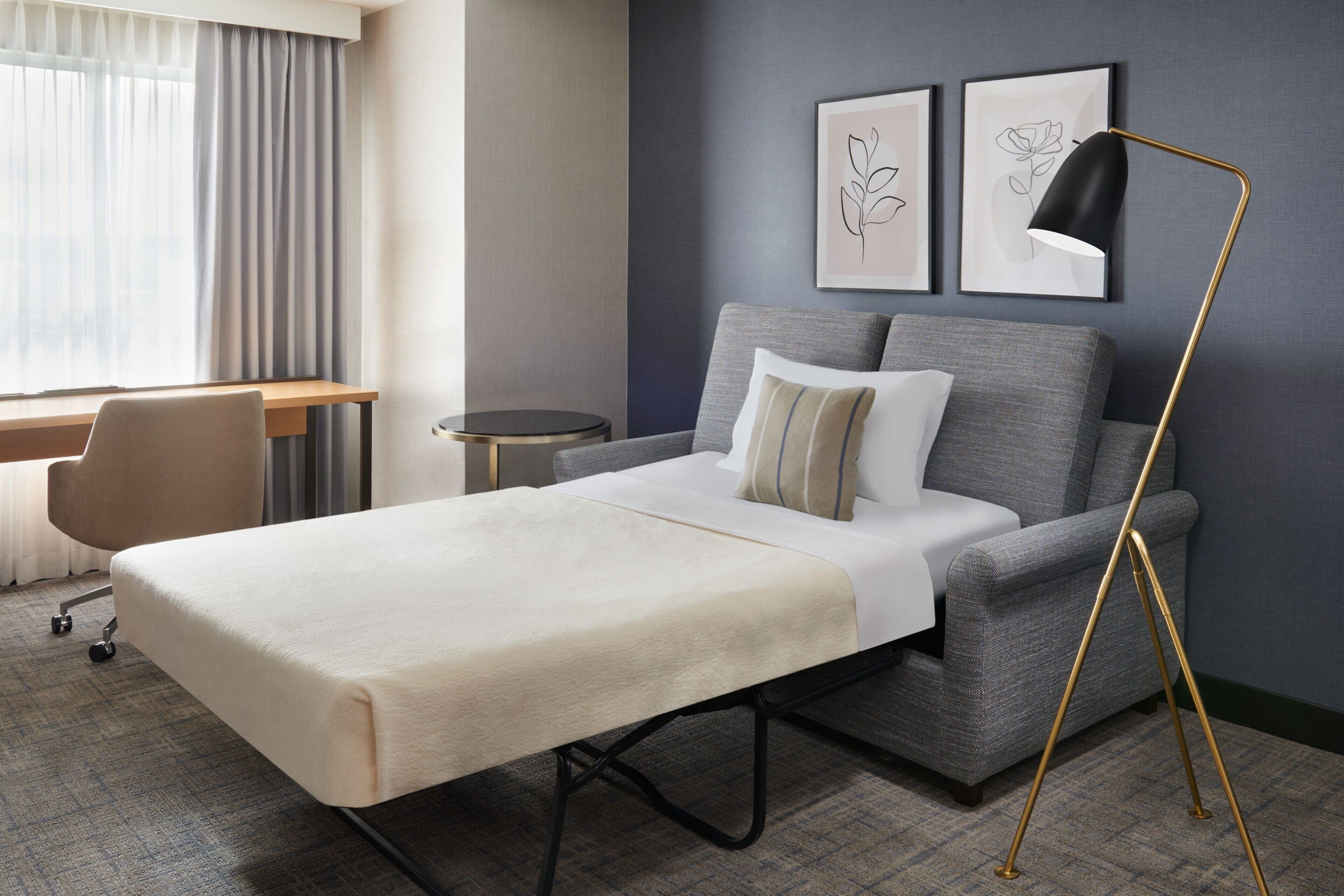 down duvets, pillow-top beds, in-room safe, desk