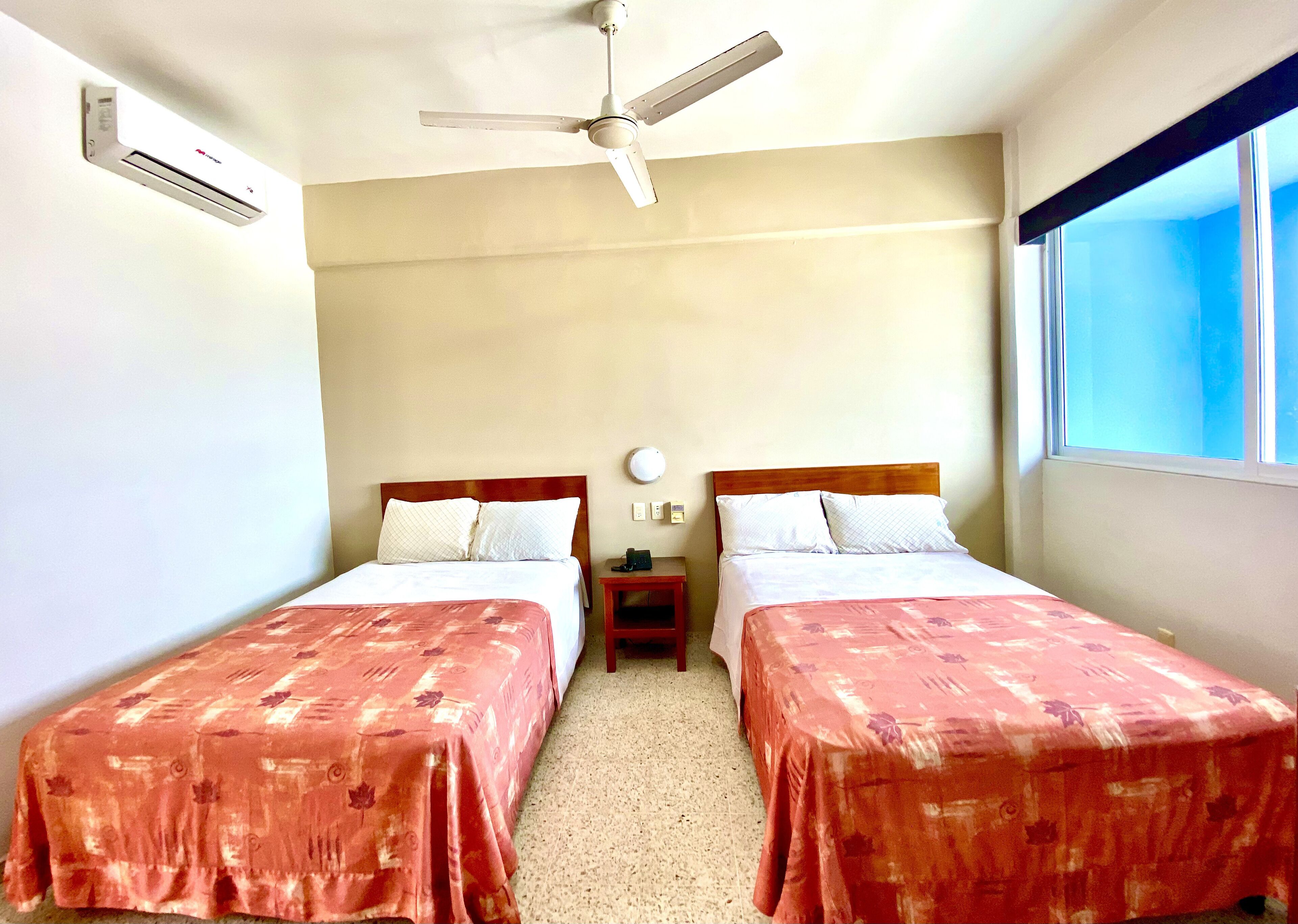 standard double room, 2 double beds | desk, laptop workspace, free wifi, bed sheets