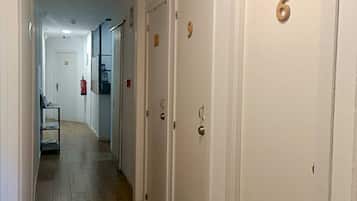 Hair dryer, towels, toilet paper