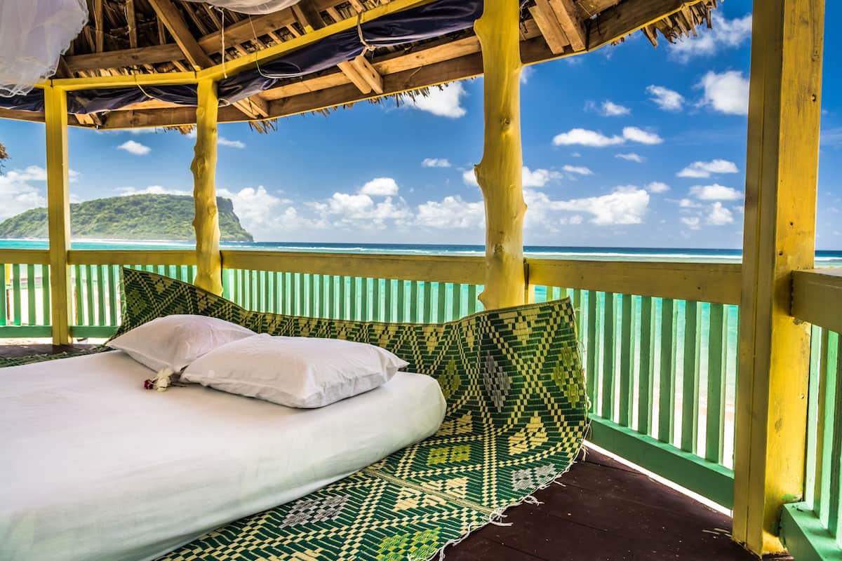 Beachfront Open Fale (Mattress on Floor) | Gazebo