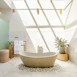 Presidential Suite Pool Villa with Daily Afternoon Tea | Bathroom | Separate bathtub and shower, deep-soaking bathtub, rainfall showerhead