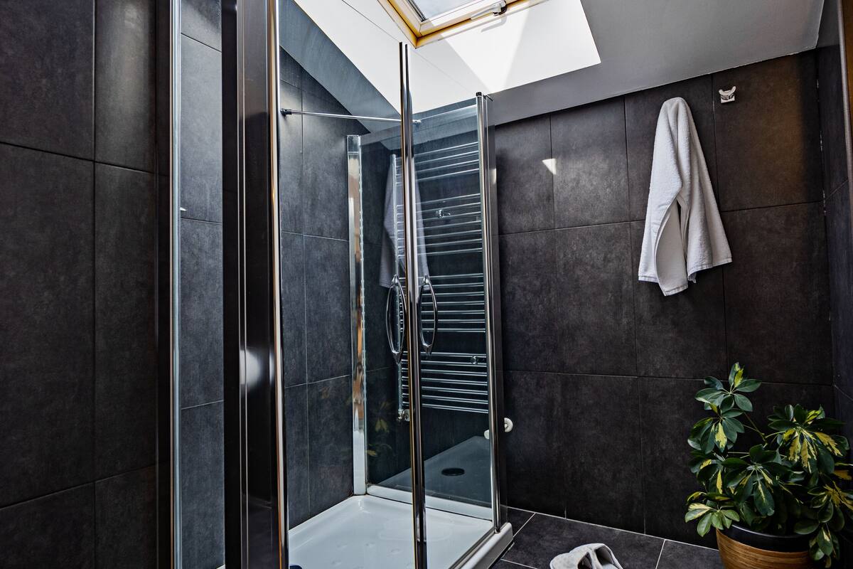 deluxe double room, private bathroom | bathroom | hair dryer, towels