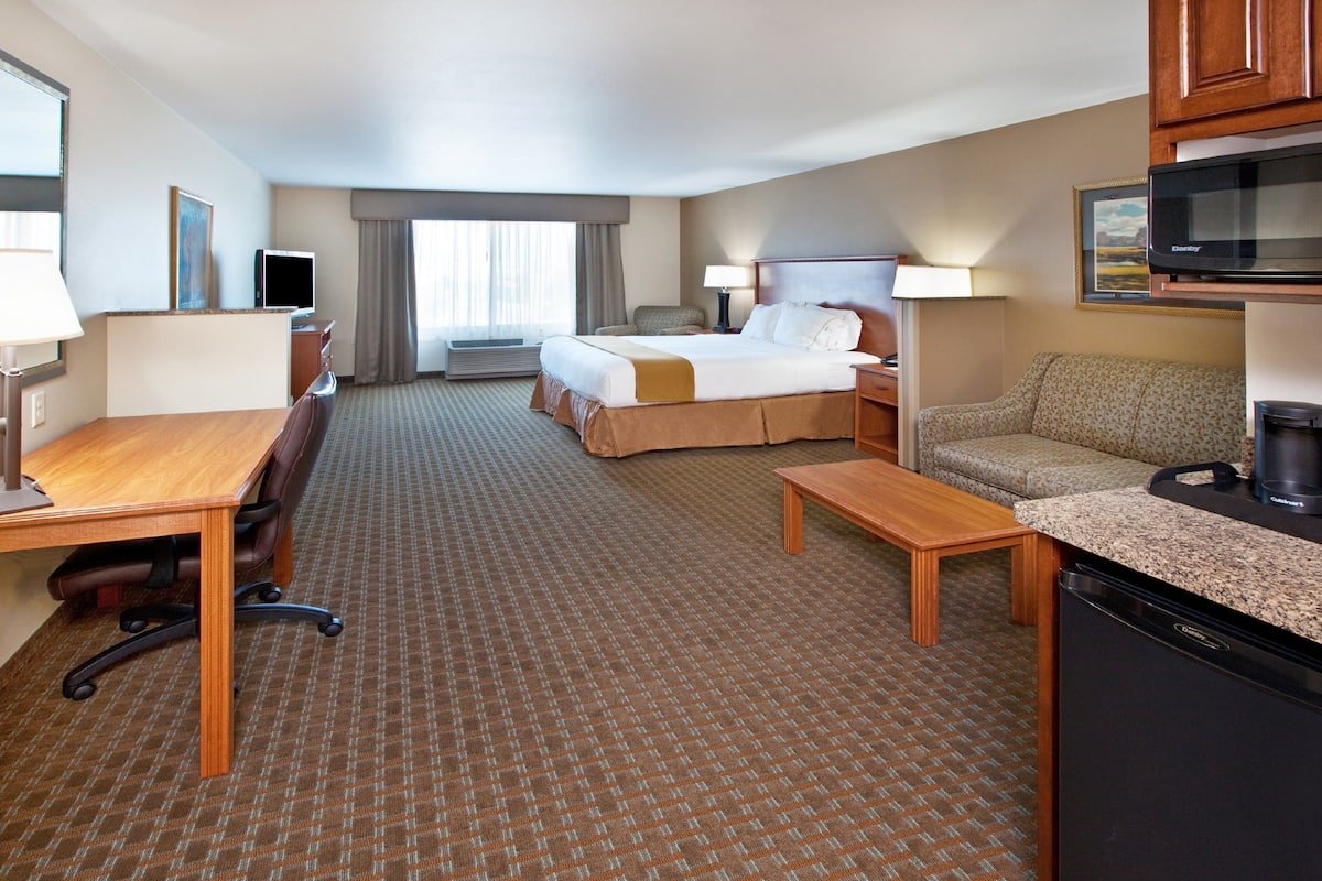 suite, 1 king bed with sofa bed | hypo-allergenic bedding, in-room safe, desk, blackout curtains