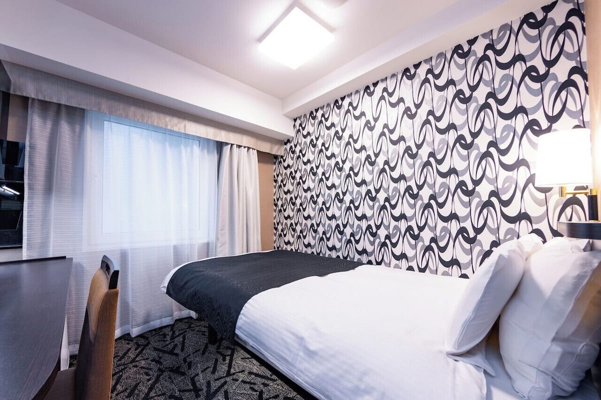 Hypo-allergenic bedding, down duvets, desk, blackout curtains