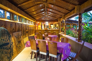 Breakfast, lunch, dinner served; international cuisine, pool views