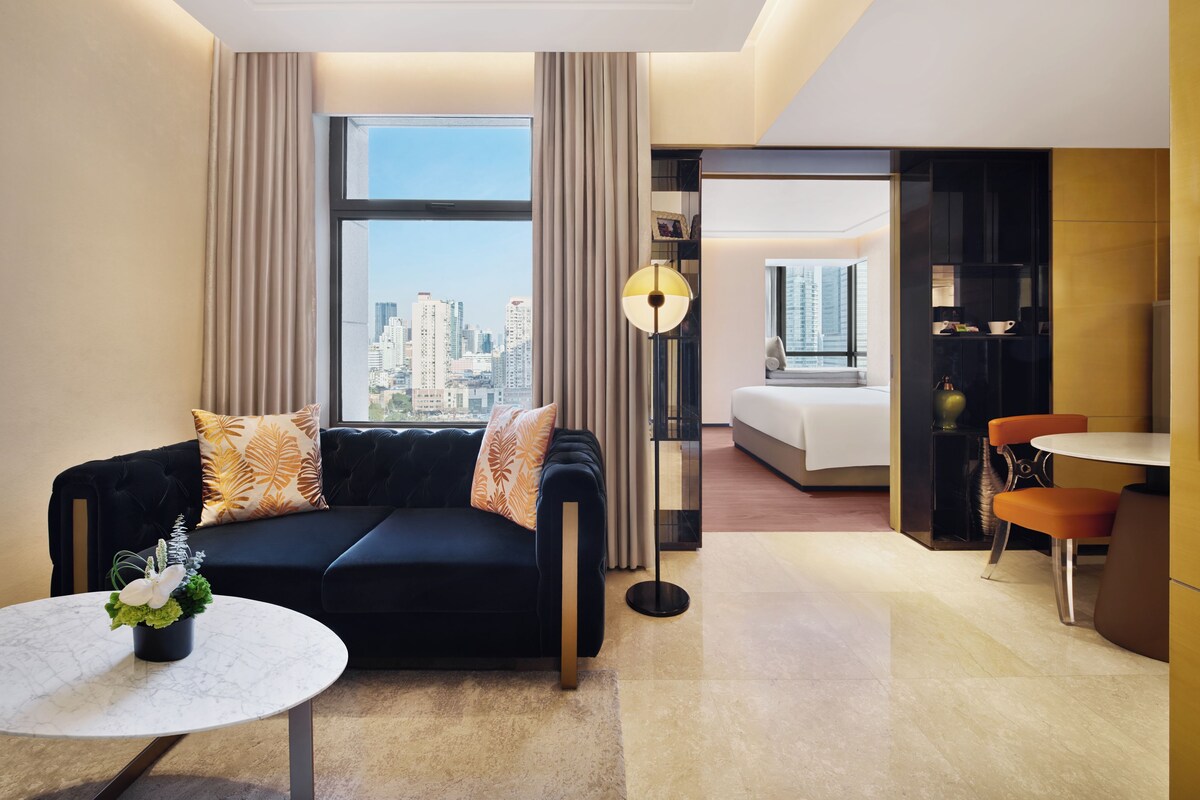 1 habitación, ropa de cama de alta calidad, edredón y minibar 
