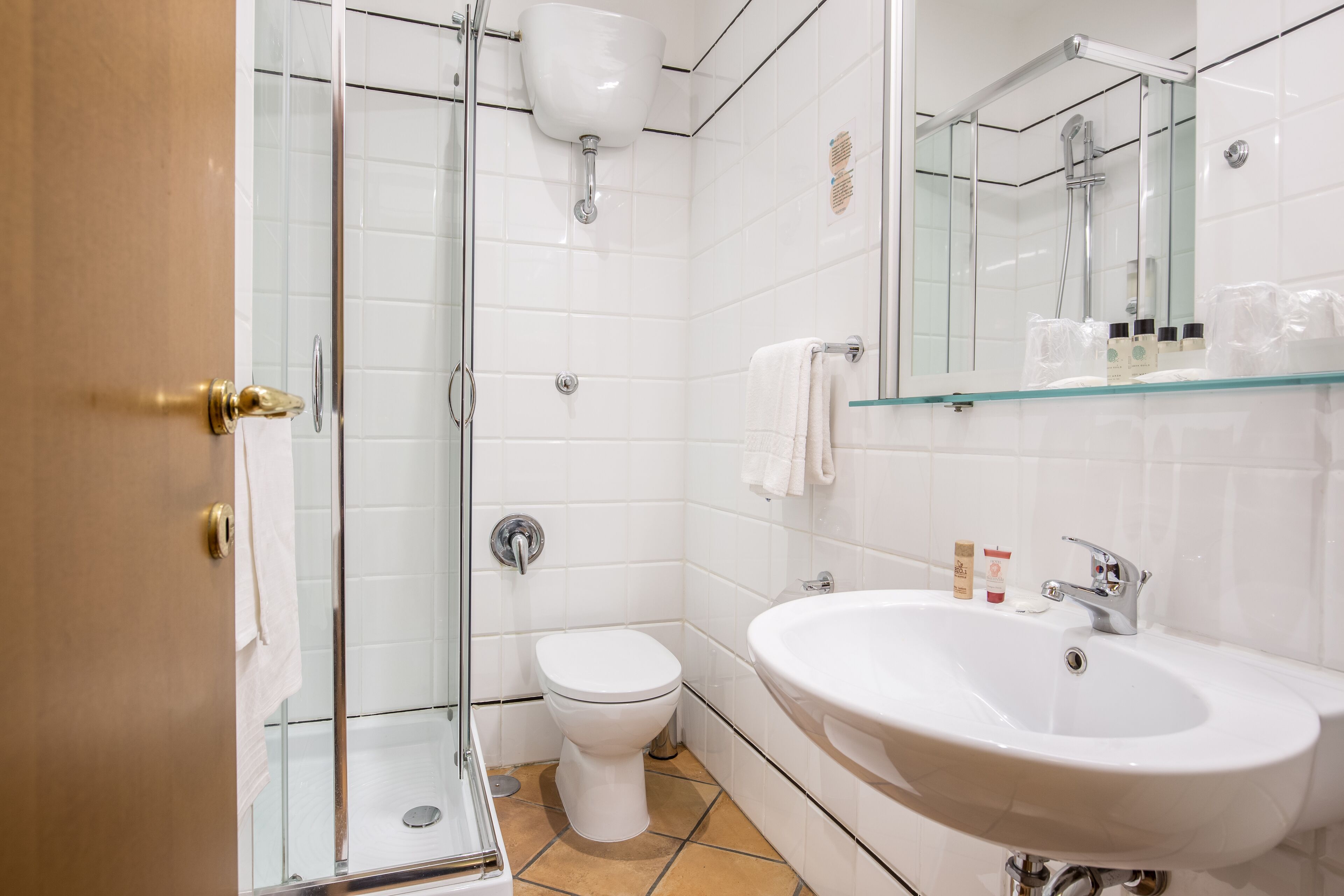 standard double or twin room | bathroom | shower, rainfall showerhead, free toiletries, hair dryer