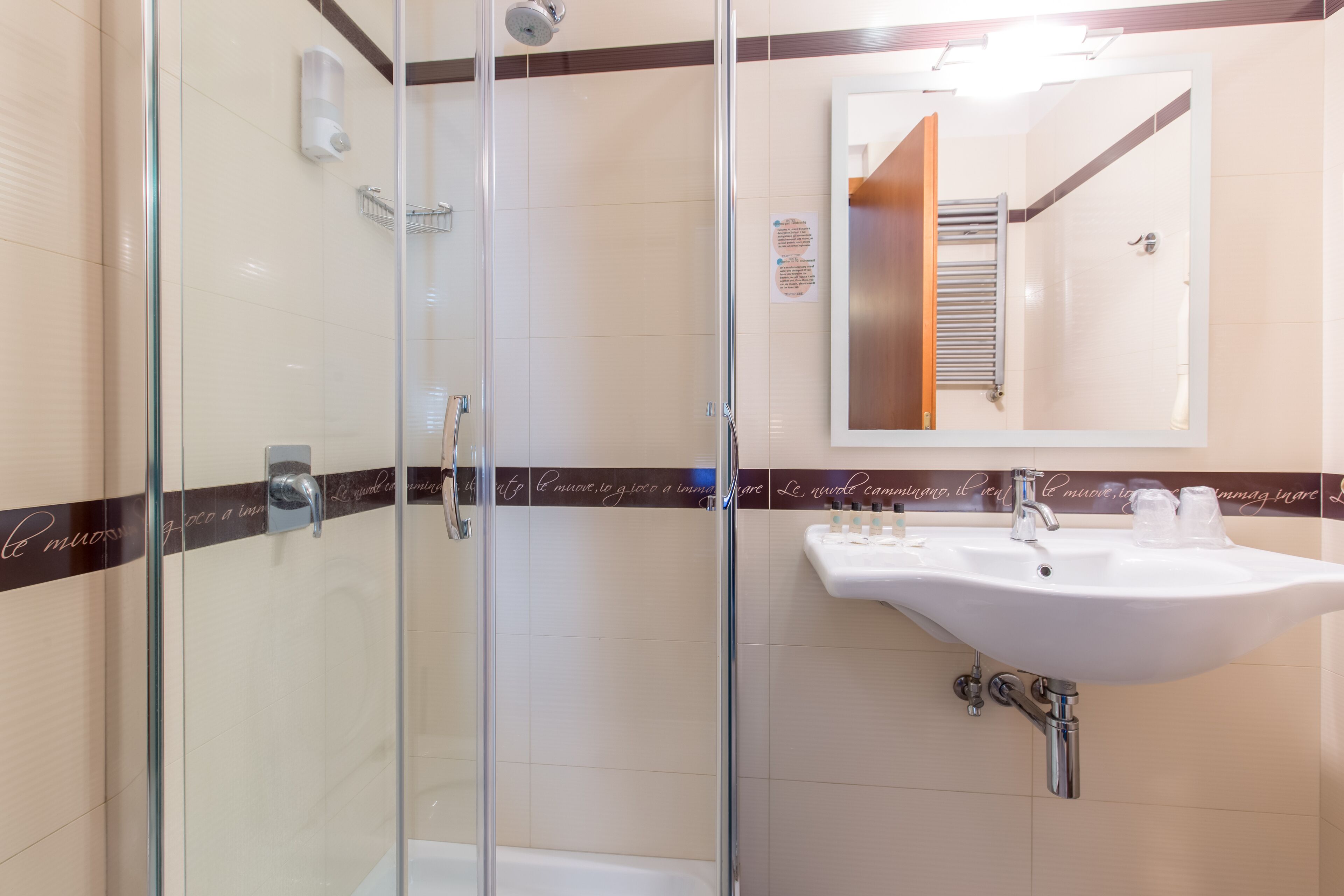 superior quadruple room | bathroom | shower, rainfall showerhead, free toiletries, hair dryer