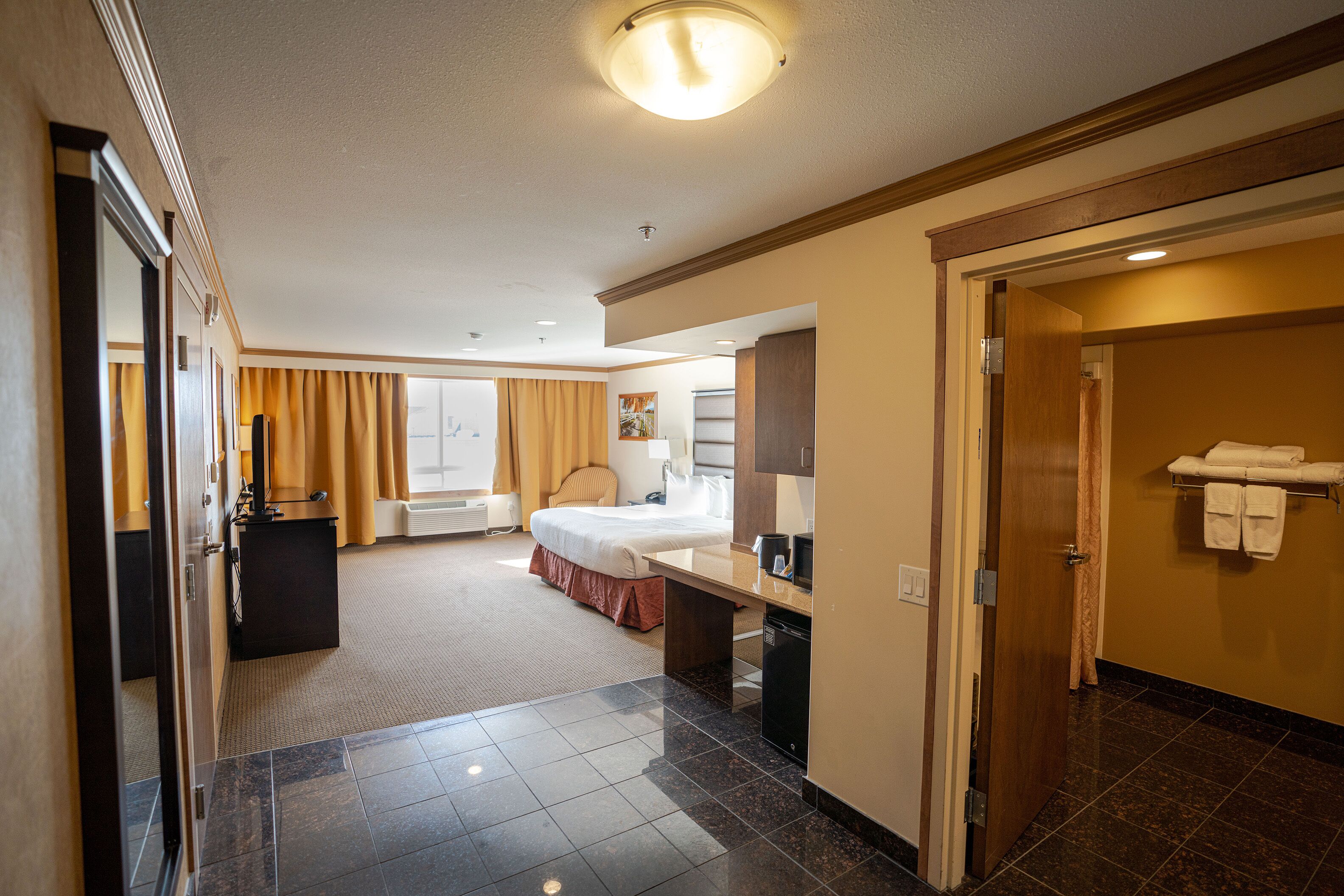 in-room safe, desk, laptop workspace, iron/ironing board