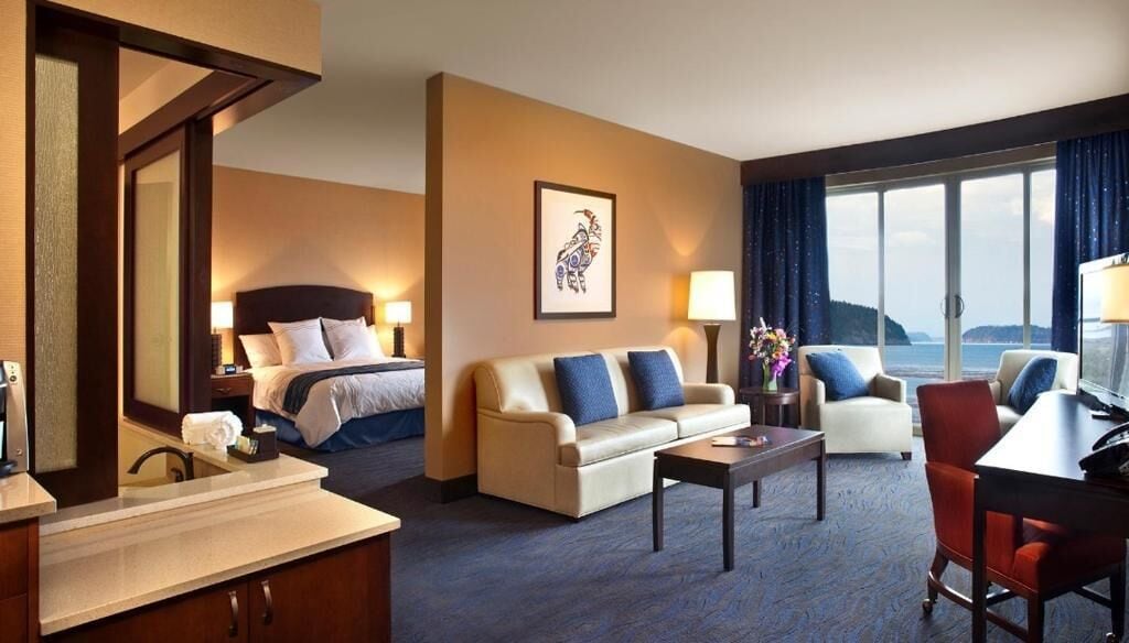 Premium bedding, down duvets, pillow-top beds, in-room safe