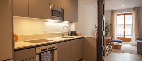 Superior Apartment, 2 Bedrooms, 2 Bathrooms | Private kitchen | Fridge, microwave, oven, stovetop