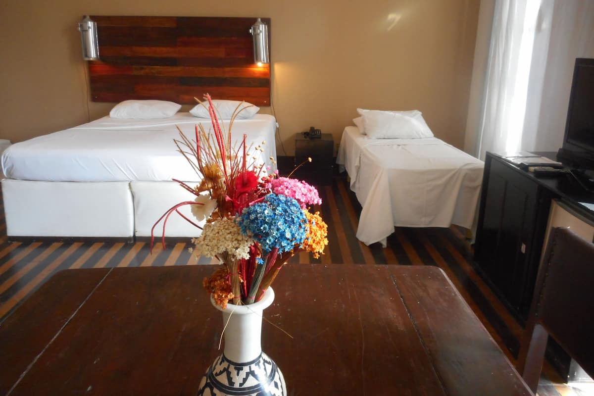 Quarto triplo conforto | Frigobar, ferros/tábuas de passar roupa