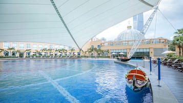 Indoor pool, seasonal outdoor pool, pool umbrellas, sun loungers