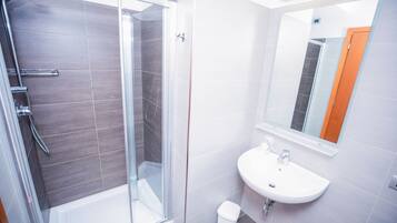 Shower, free toiletries, hair dryer, bidet