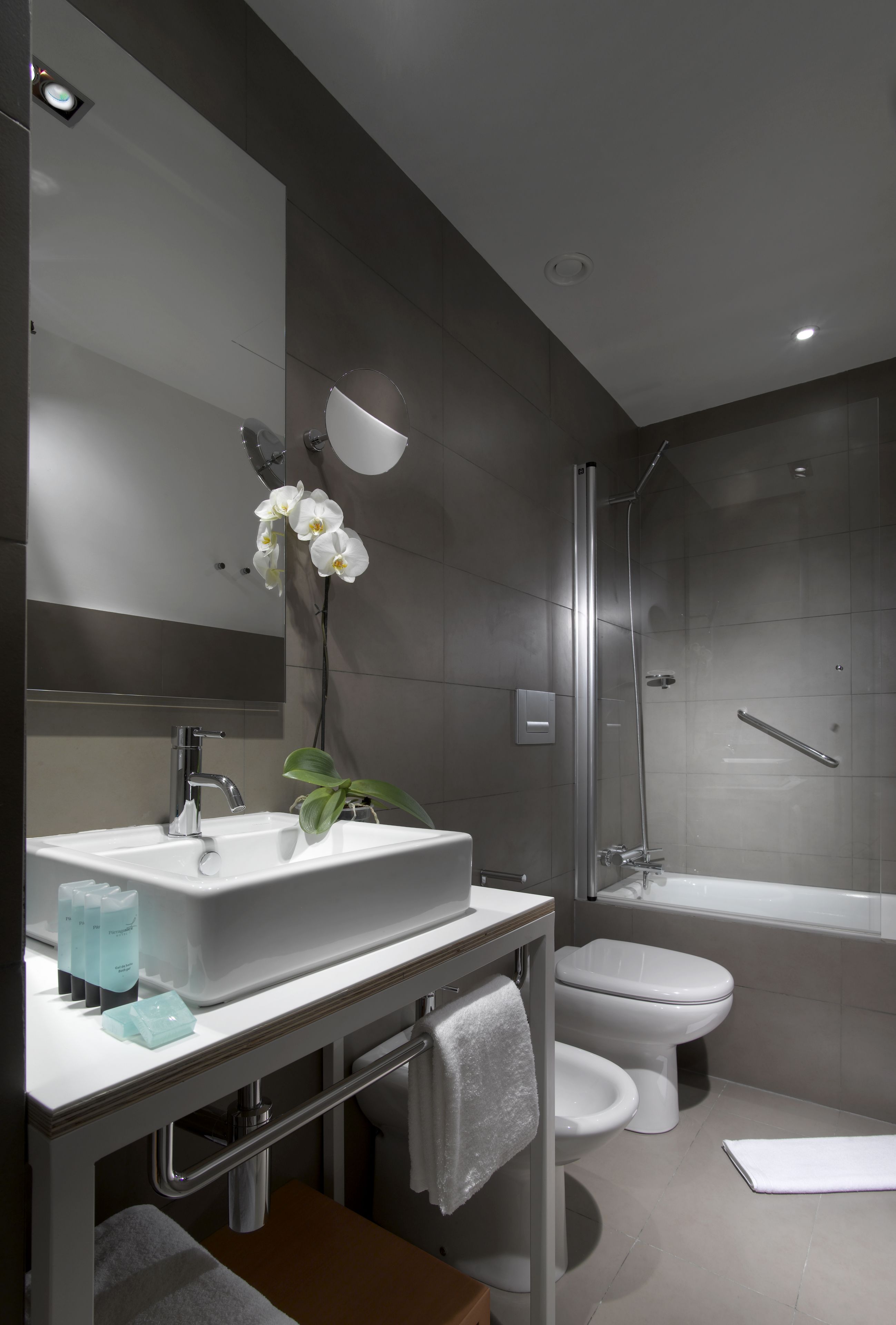 shower, free toiletries, bidet, towels