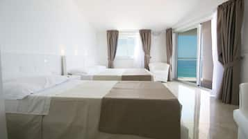 Panoramic Room, Multiple Beds, Balcony, Ocean View | In-room safe, soundproofing, free WiFi, bed sheets