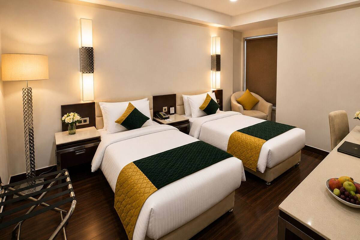 Habitación estándar con 2 camas individuales | Ropa de cama de alta calidad y minibar 