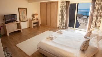 Executive-Suite, Meerblick | Bettwäsche aus ägyptischer Baumwolle, hochwertige Bettwaren