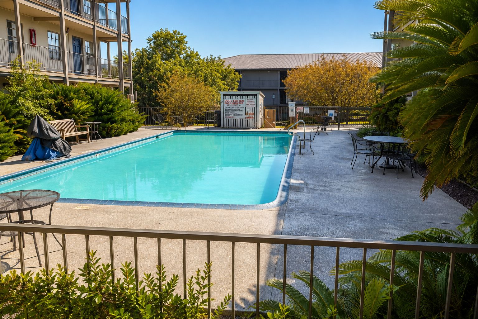 Una piscina al aire libre