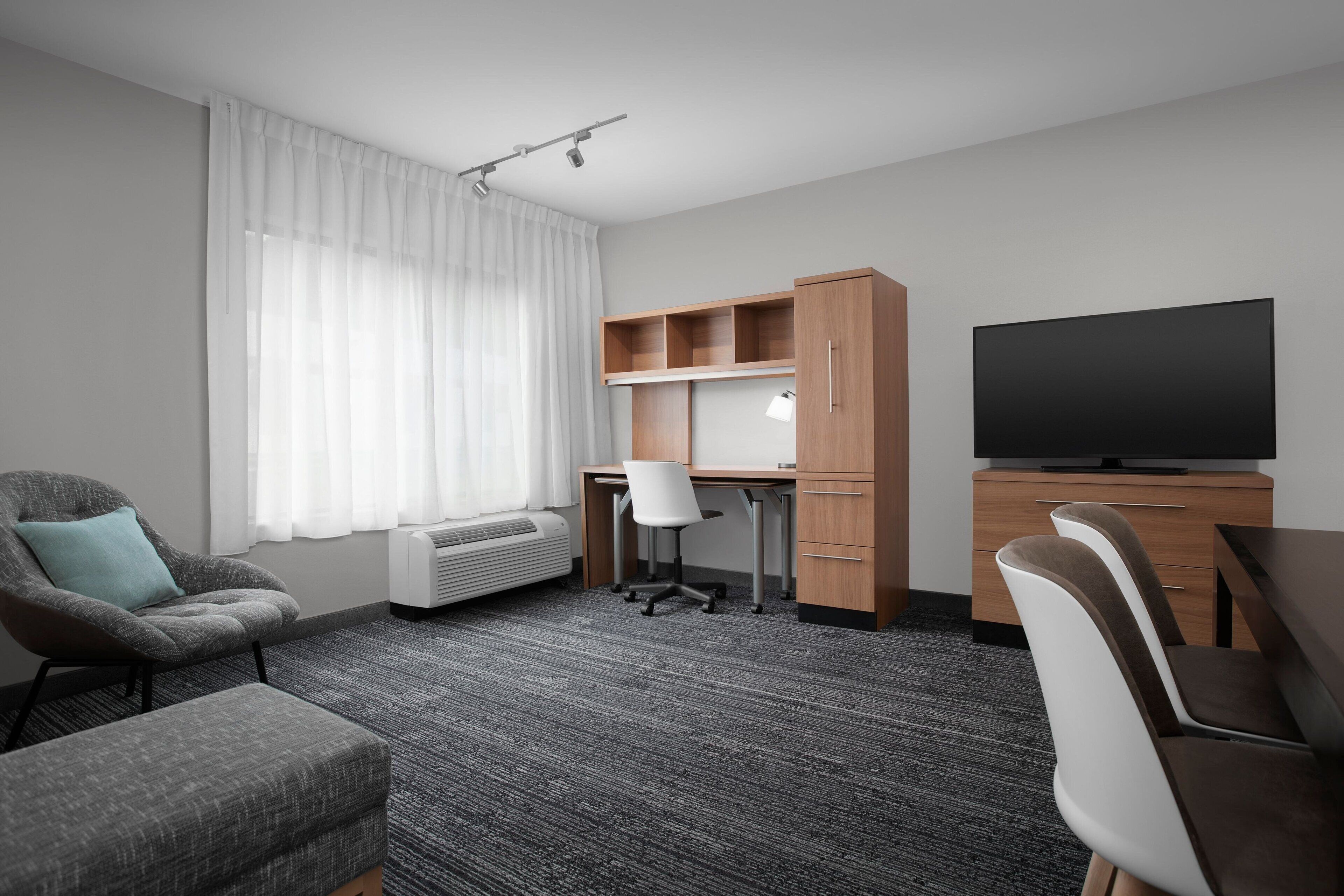 37-inch flat-screen tv with cable channels, tv