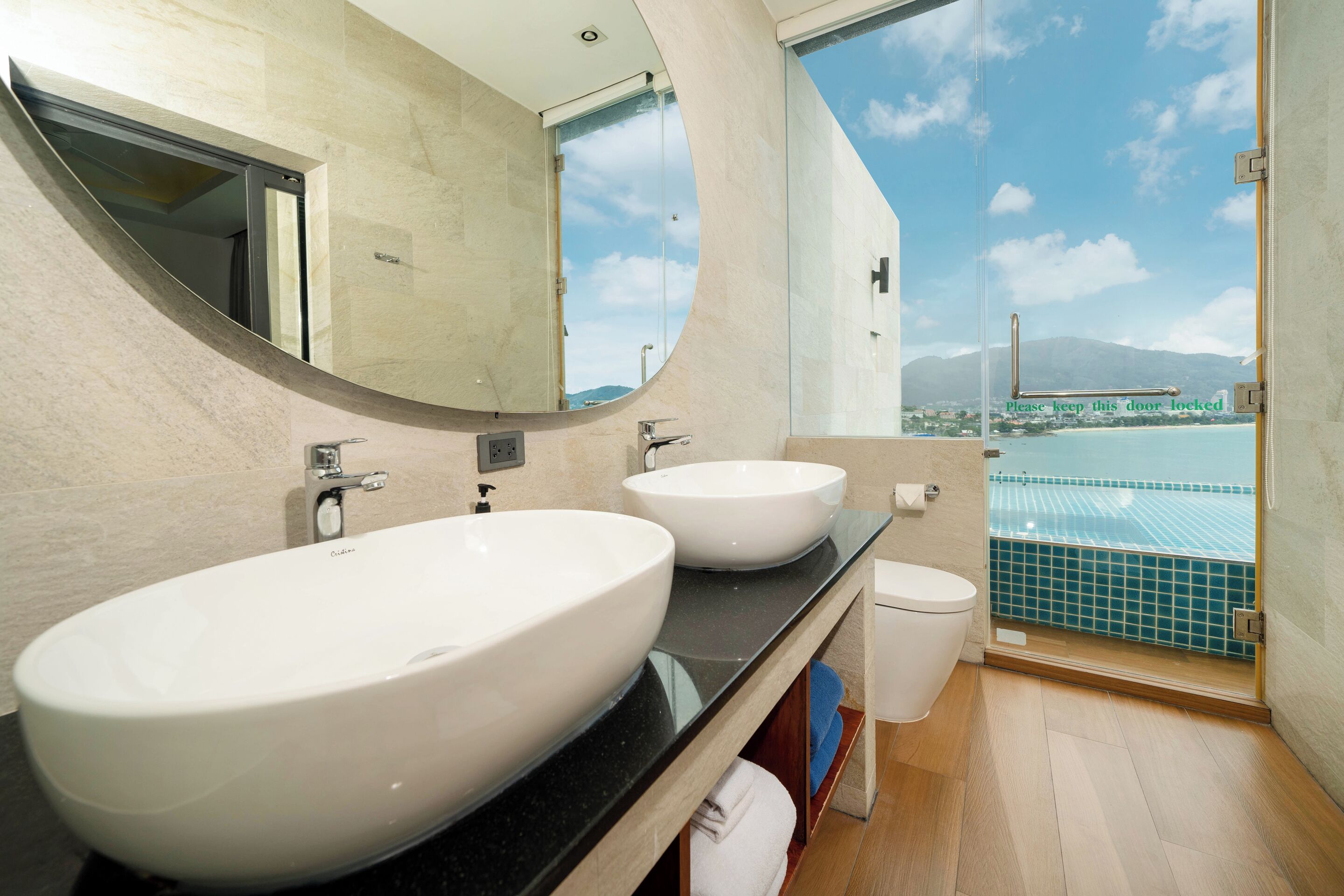 sky suite with plunge pool | bathroom | free toiletries, hair dryer, bathrobes, slippers