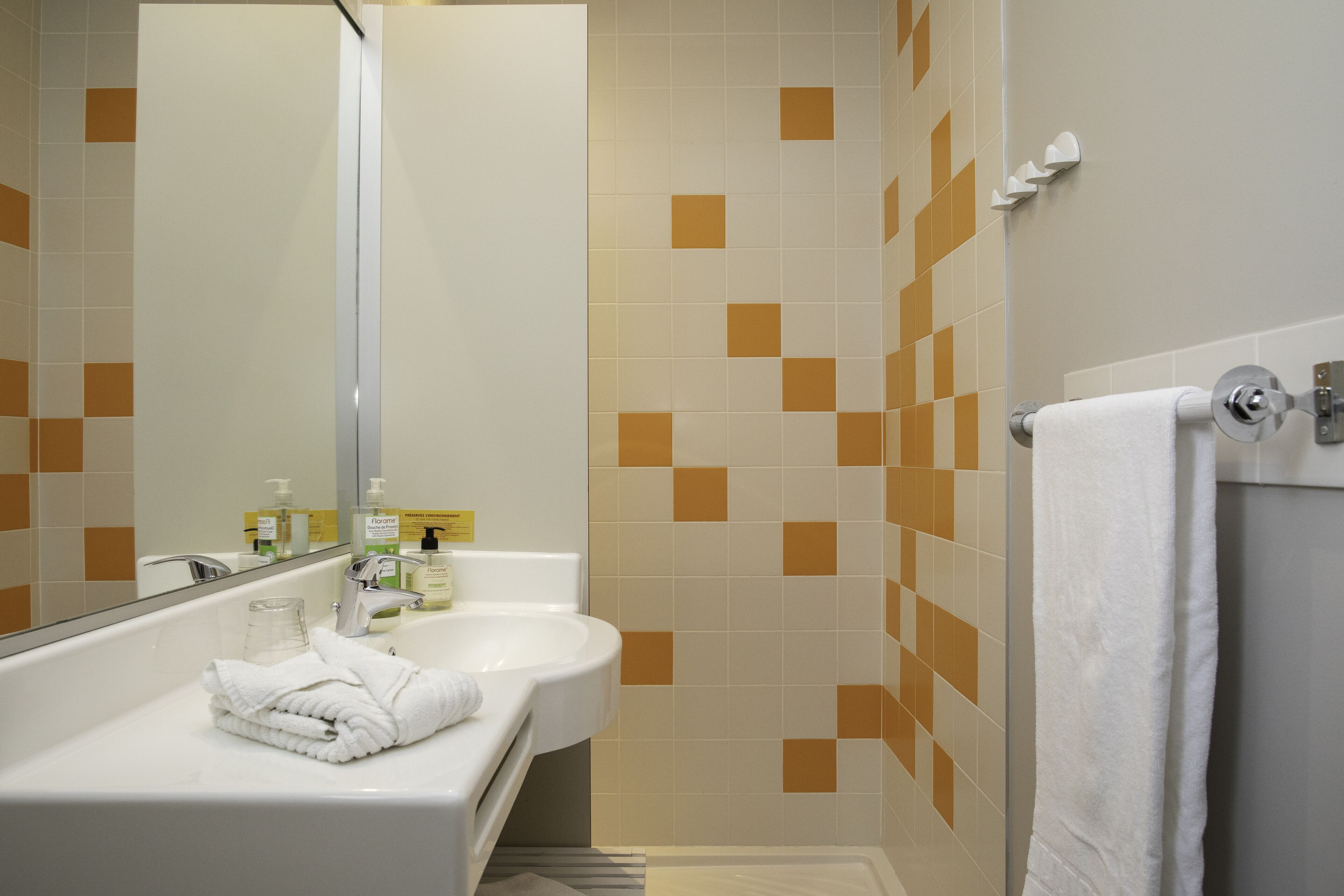 comfort room | bathroom | shower, hair dryer, towels