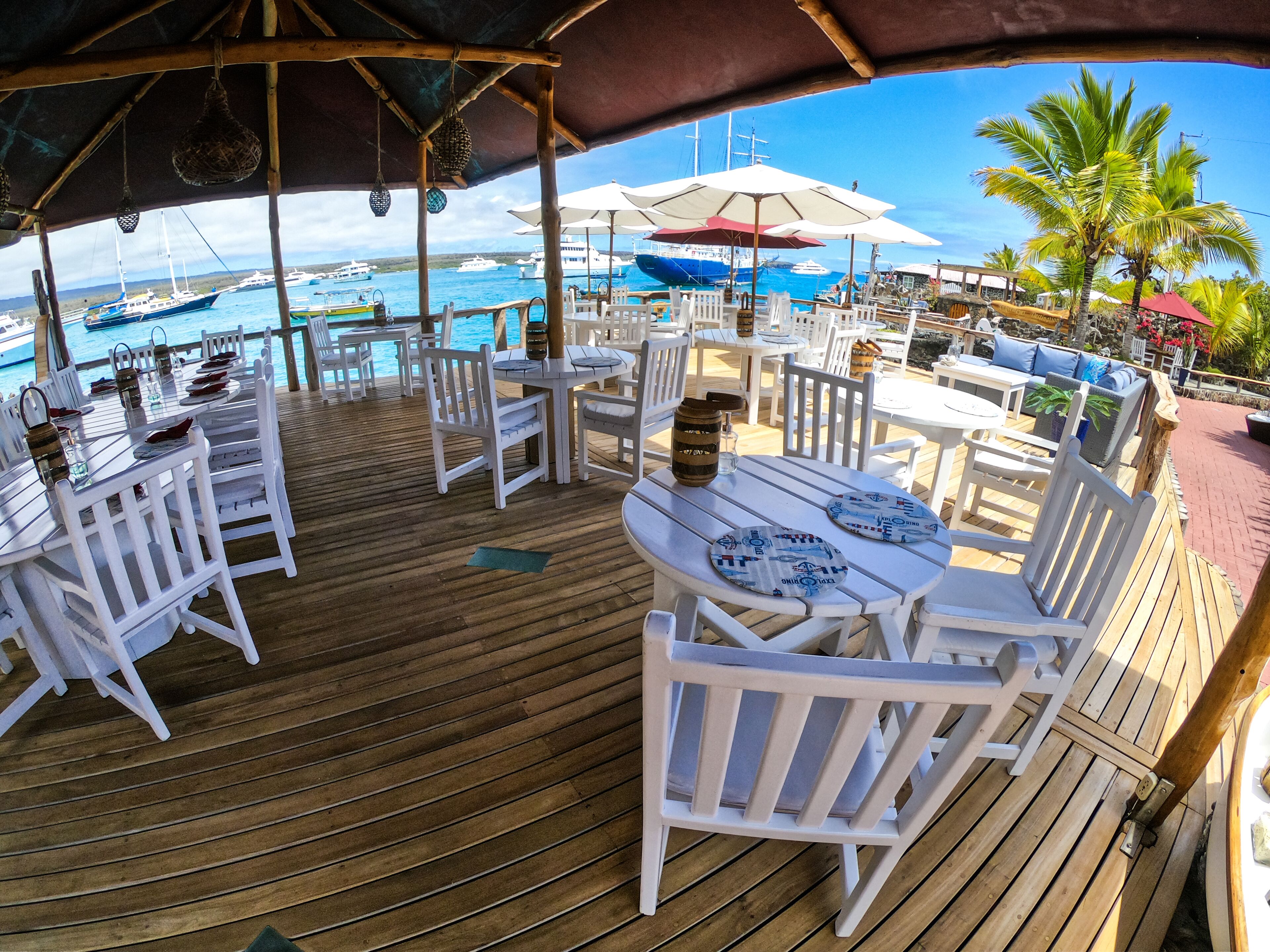 breakfast, lunch, dinner served; sea views