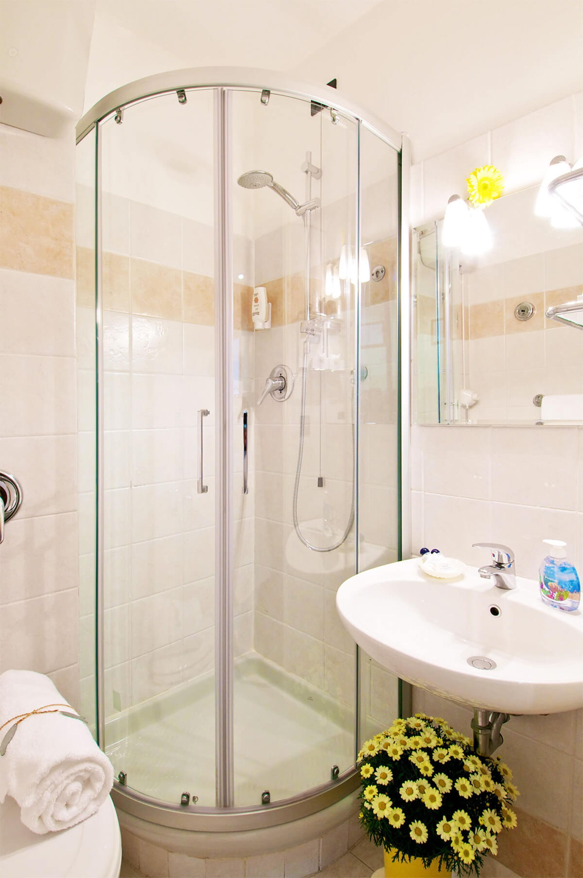 shower, free toiletries, hair dryer, slippers