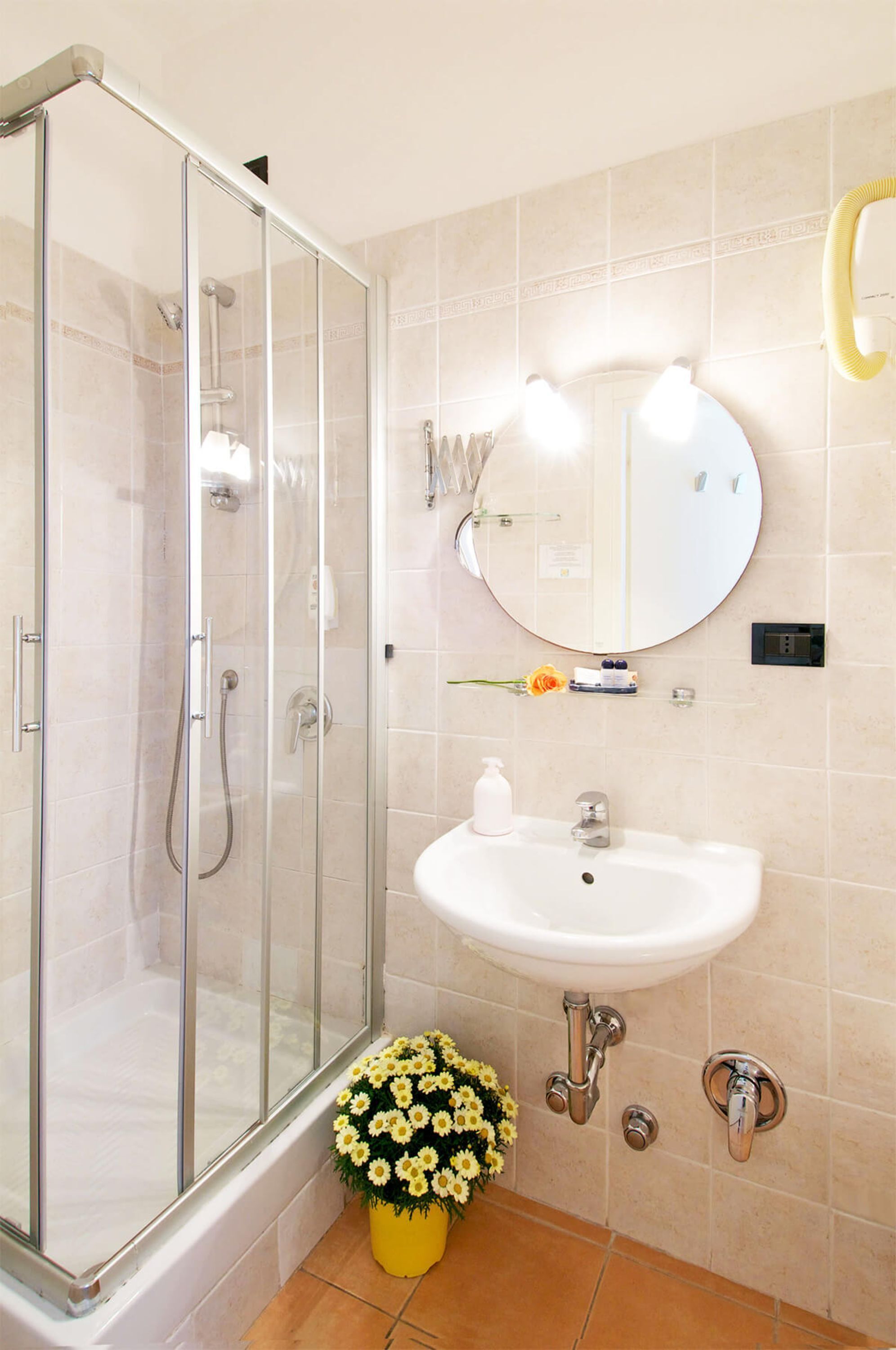superior room | bathroom | shower, free toiletries, hair dryer, slippers