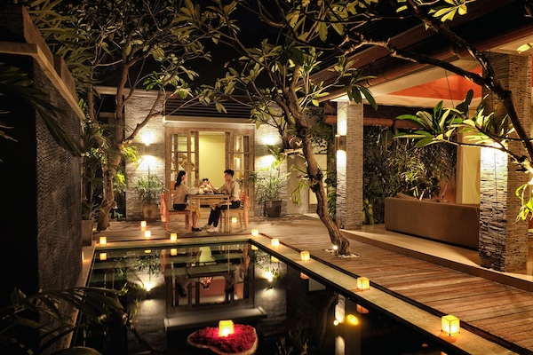 Villa, 1 Bedroom, Private Pool | Couples’ dining | Breakfast, lunch, dinner served; garden views