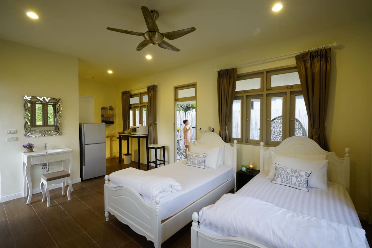 twin bed villa room | in-room safe, individually decorated, rollaway beds, free wifi
