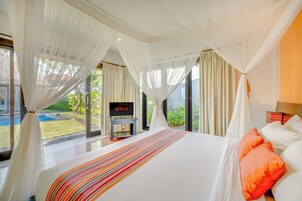Villa familiare, 3 camere da letto, piscina privata, vista piscina | Vista dalla camera