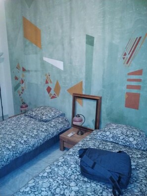 Classic-Zweibettzimmer, Gemeinschaftsbad, Stadtblick (LA CHAMBRE VERTE)