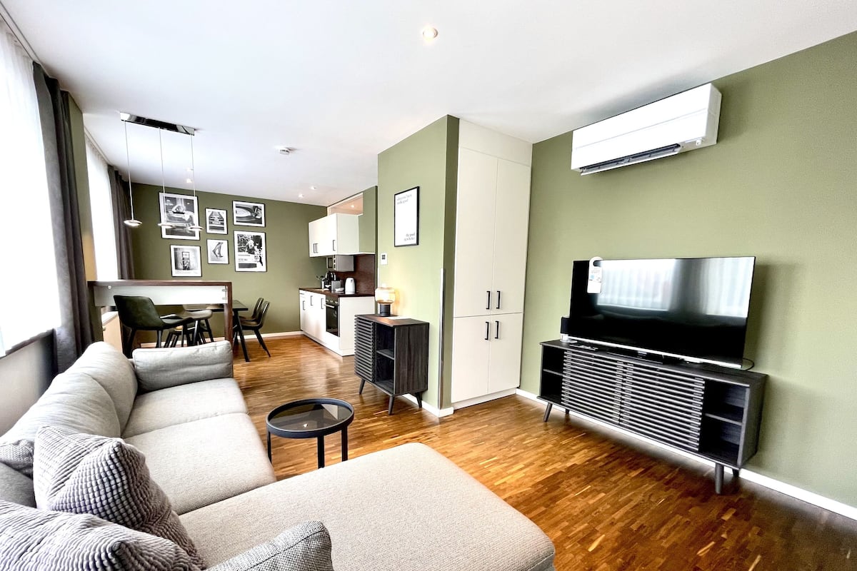 Apartment family deluxe | 1 slaapkamer, luxe beddengoed, een kluis op de kamer