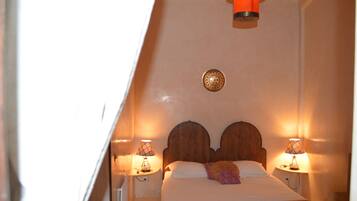 Down duvets, individually decorated, free cots/infant beds