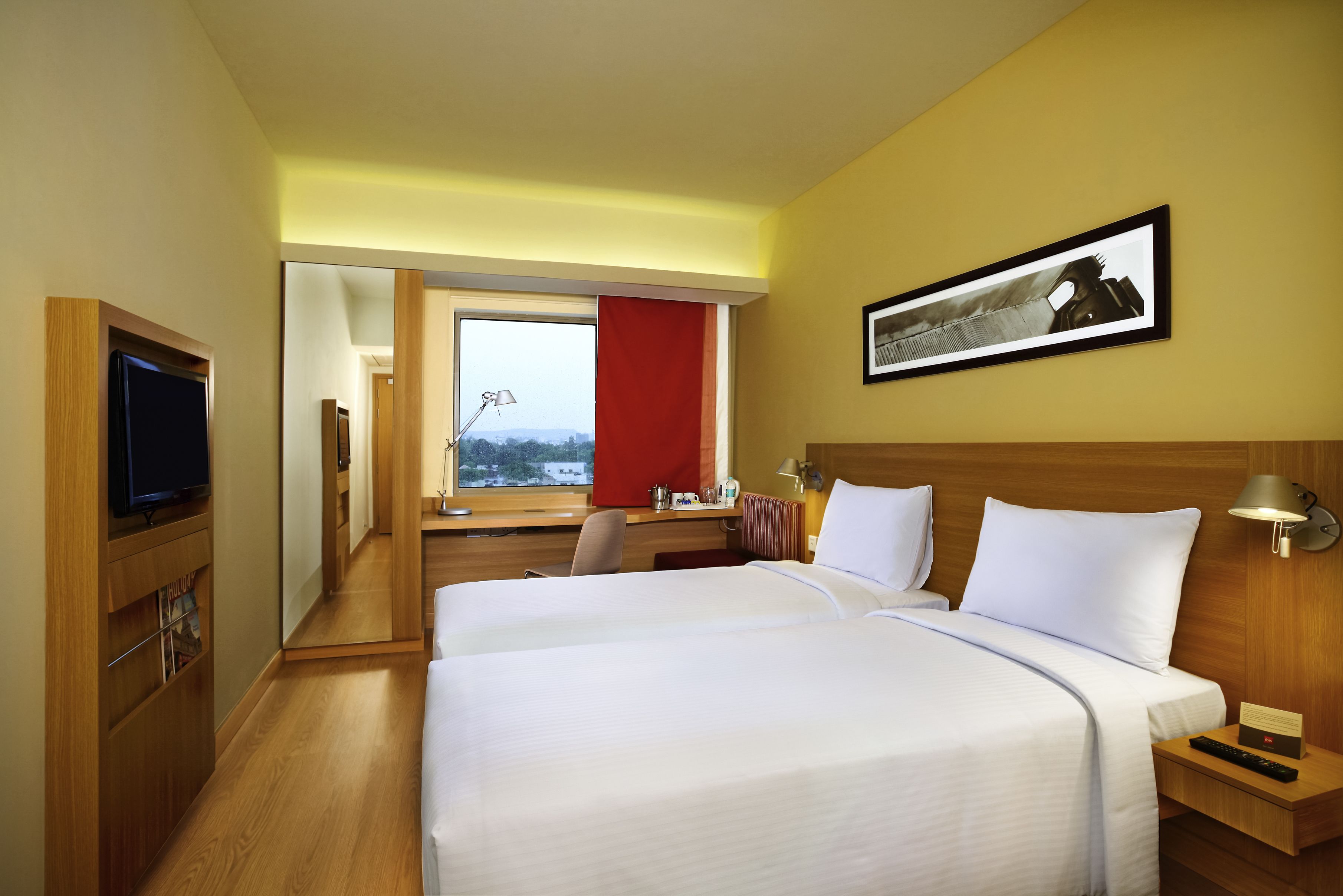 In-room safe, desk, laptop workspace, blackout curtains