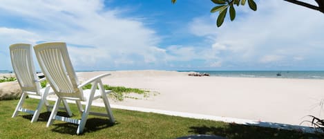 Accommodatie ligt op het strand