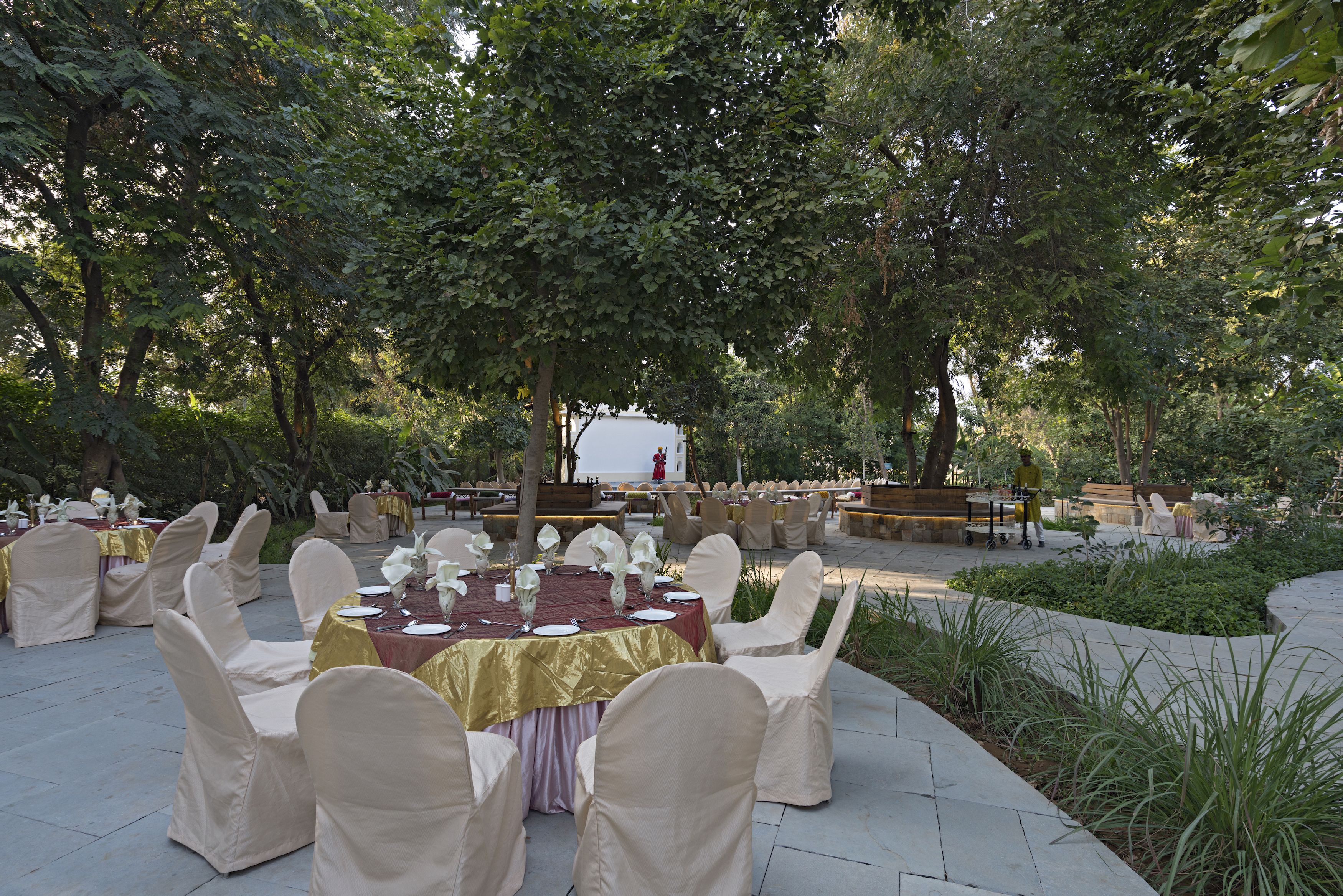 outdoor banquet area