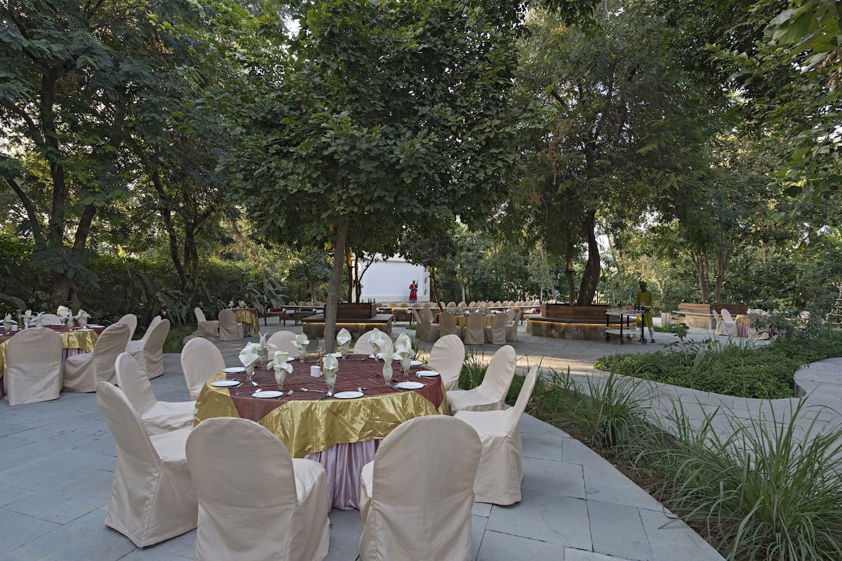 outdoor banquet area