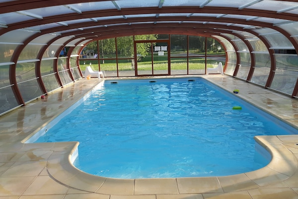 Indoor pool, sun loungers