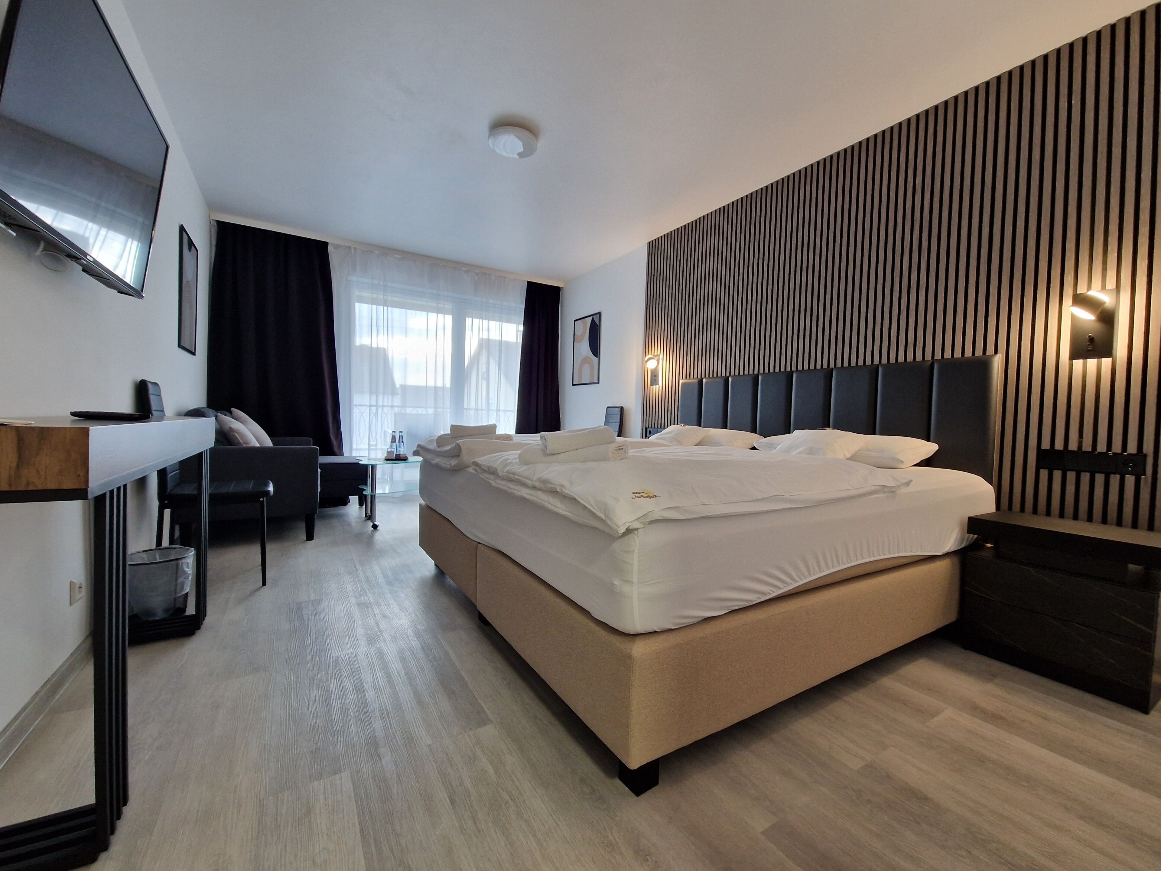 Minibar, desk, blackout curtains, soundproofing