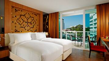 Minibar, in-room safe, desk, blackout curtains