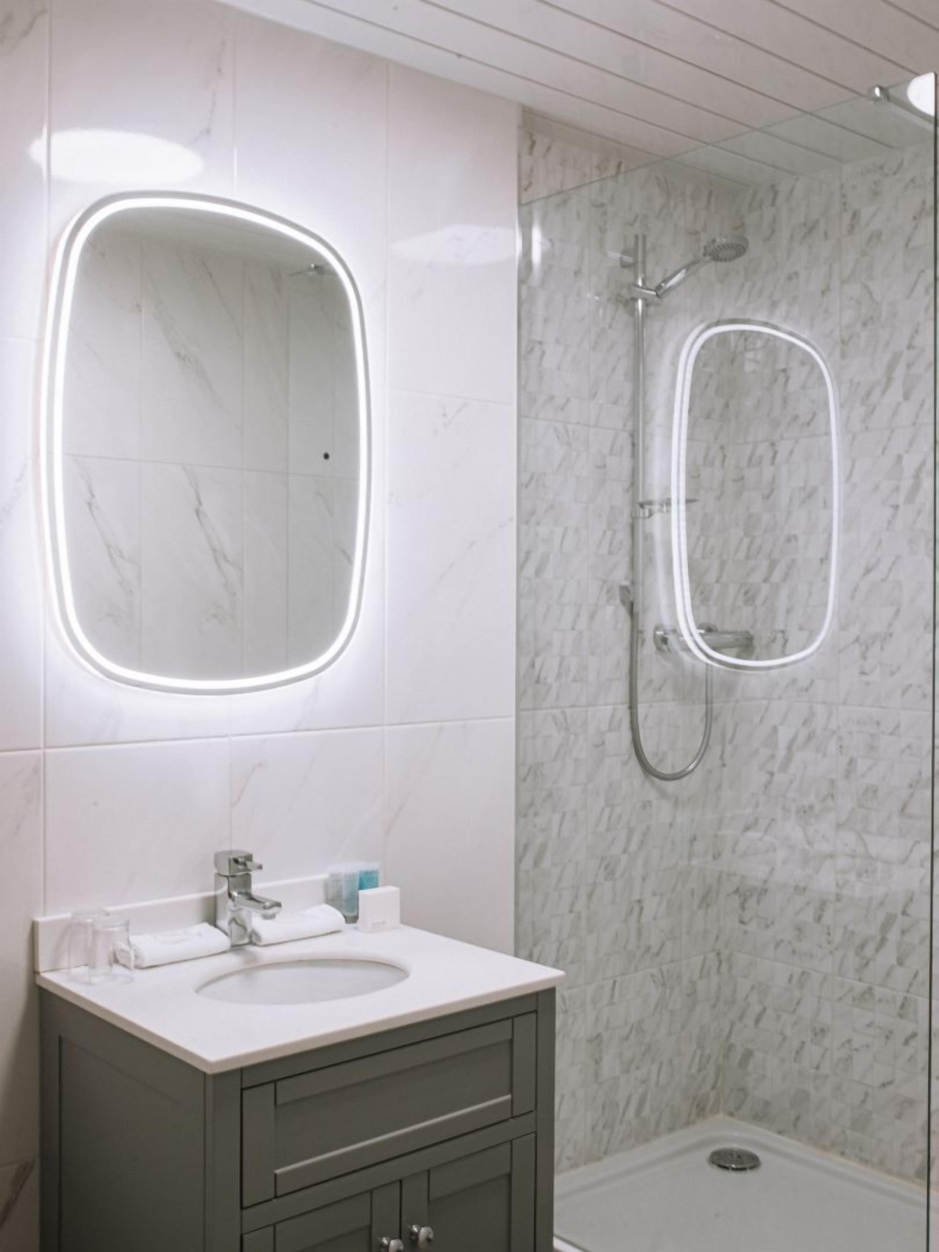 free toiletries, hair dryer, towels