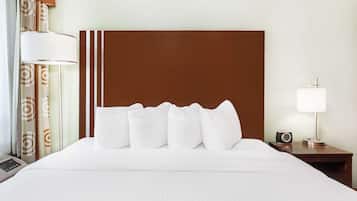 Room, 1 King Bed, Non Smoking | Desk, laptop workspace, blackout drapes, iron/ironing board