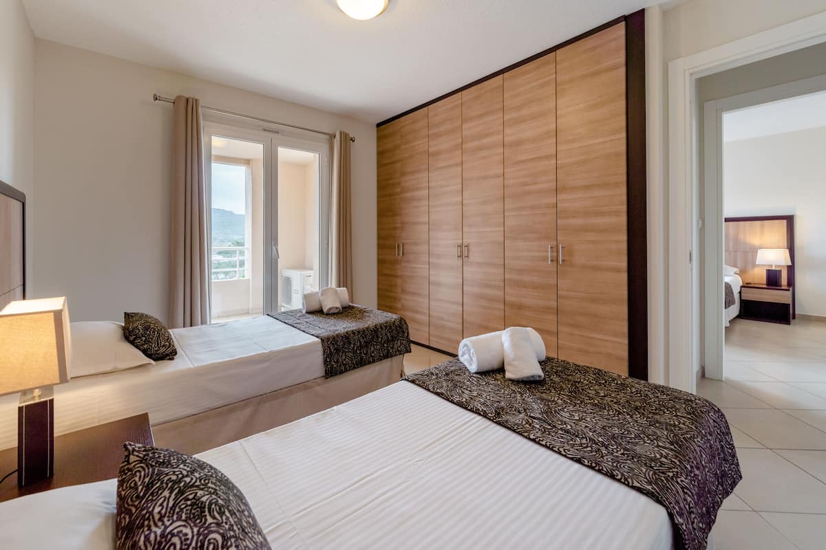 Comfort Apartment, 2 Bedrooms, Terrace, Garden Area | Premium bedding, in-room safe, blackout drapes, soundproofing