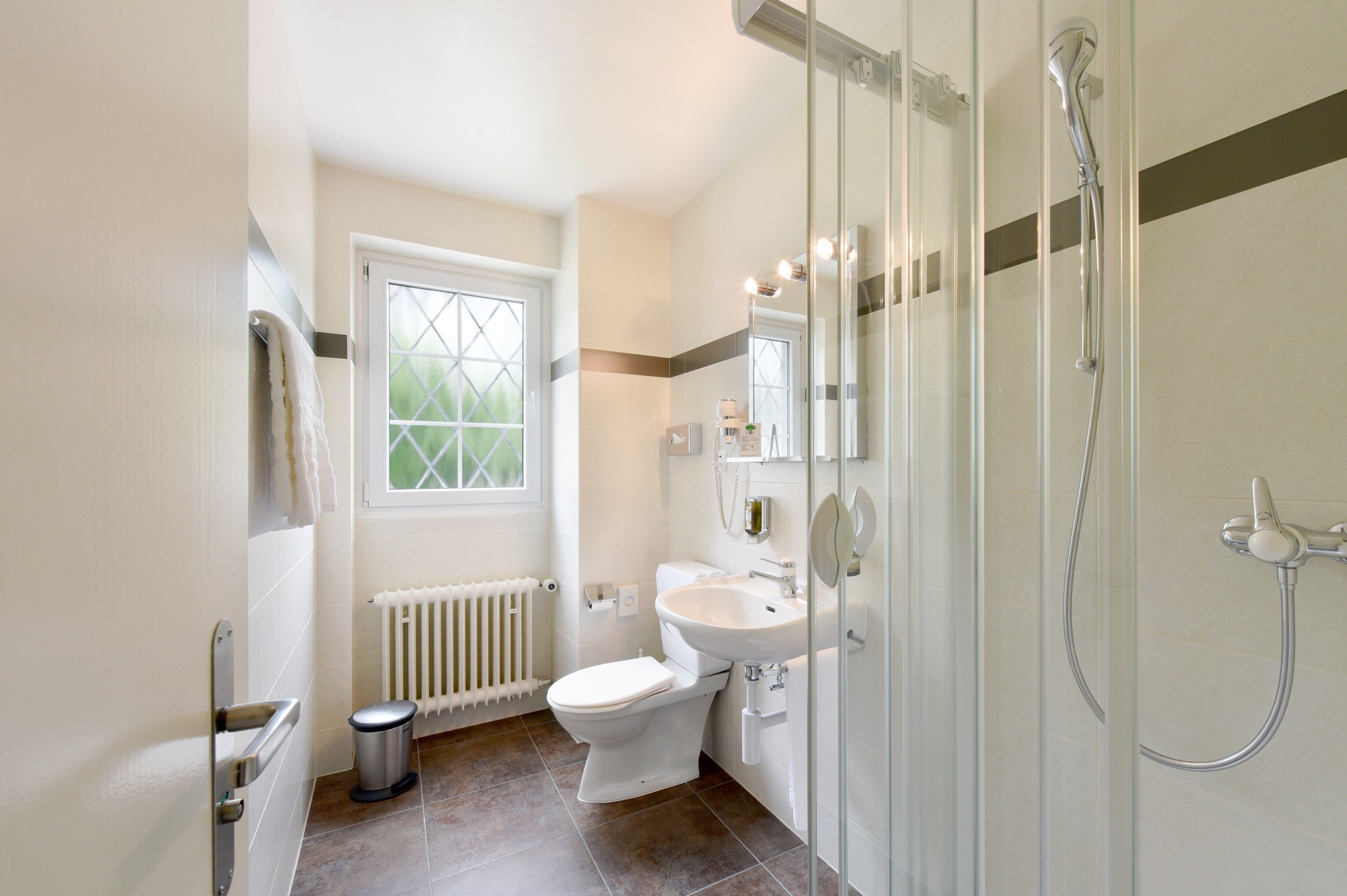 economy double room | bathroom | shower, free toiletries, hair dryer, towels