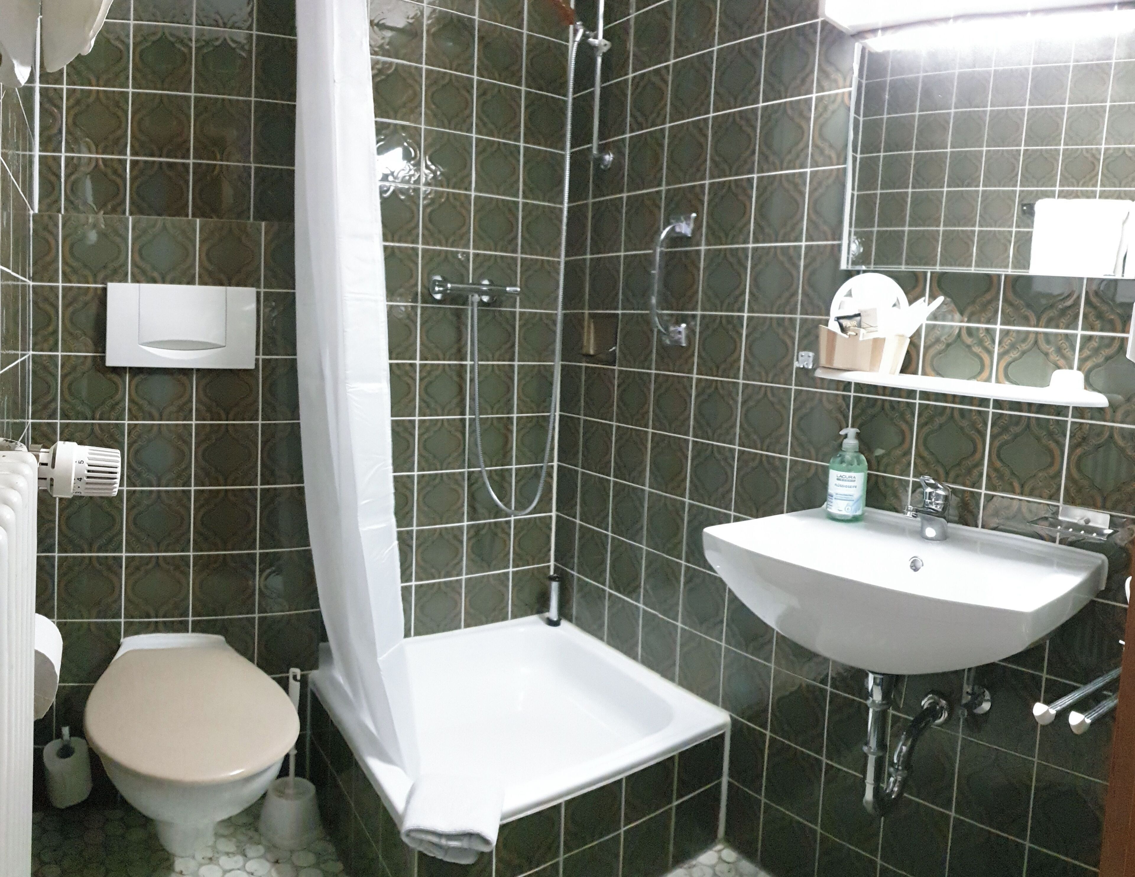 standard twin room, 1 bedroom, city view | bathroom | shower, hair dryer, towels