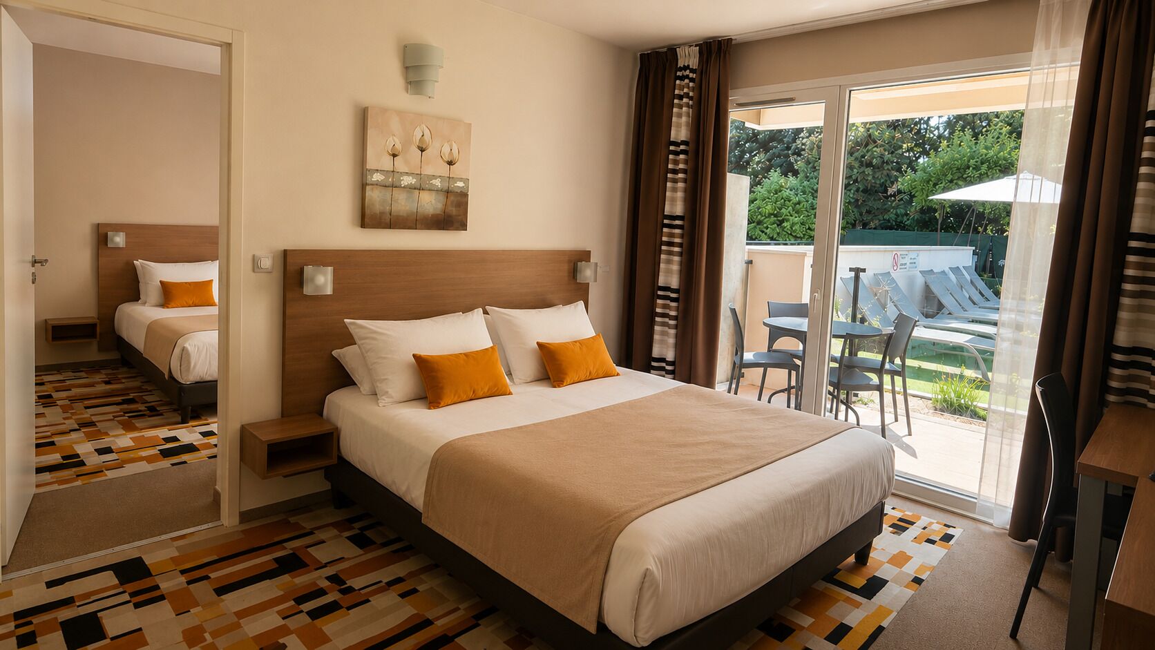 Suite familiar, Terraza | Ropa de cama de alta calidad y caja de seguridad en la habitación 