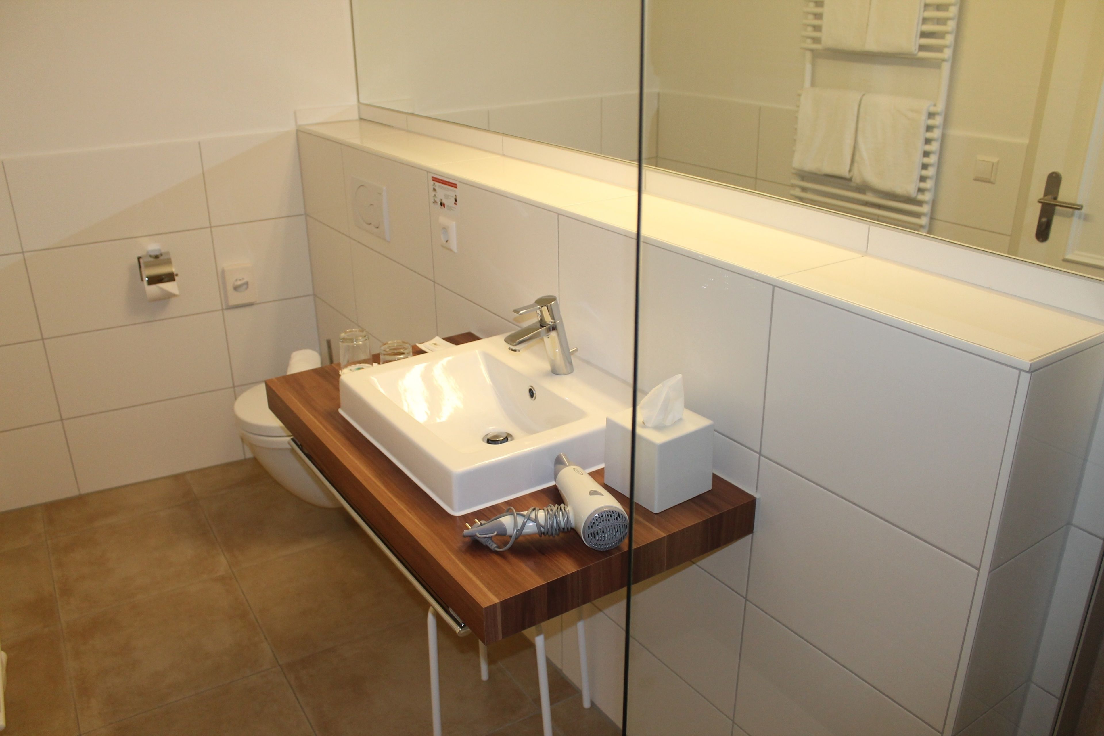 superior triple room | bathroom | shower, free toiletries, hair dryer, towels