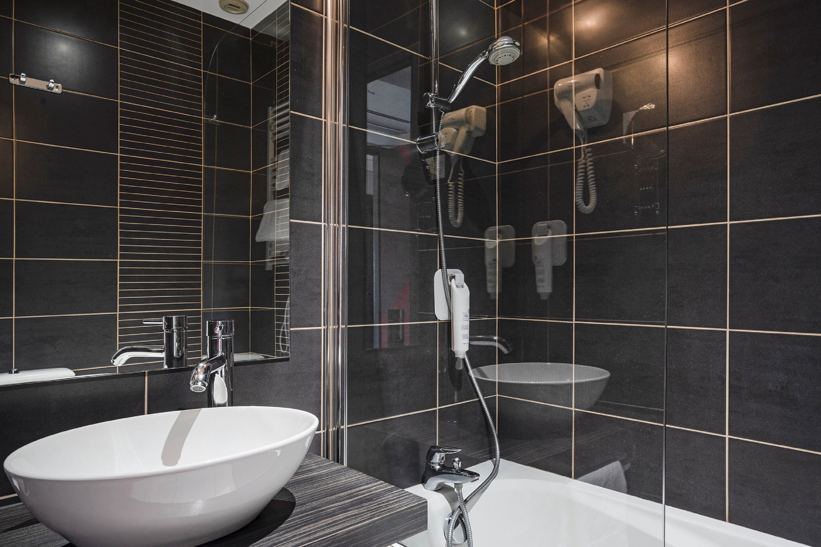 free toiletries, hair dryer, towels